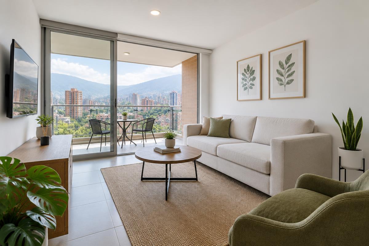 Apartamento moderno con balcón en El Poblado